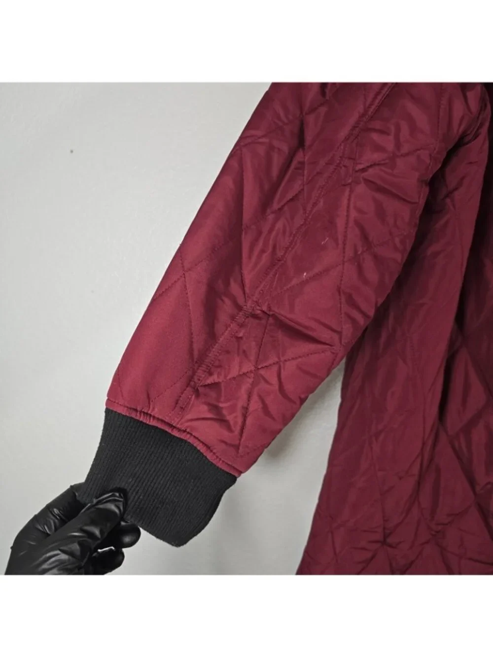 Weatherproof Vintage Quilted Jacket Puffer Fleece Lined Women XL Maroon Zip Up